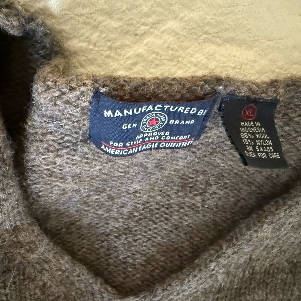 American Eagle Outfitters Brown V-Neck Sweater